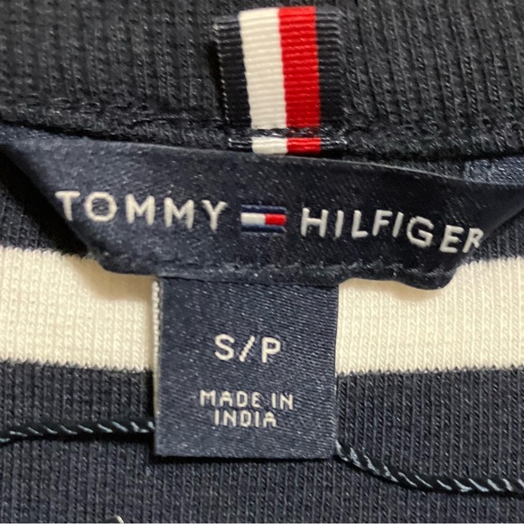 Tommy Hilfiger Blue and White Striped Long Sleeve Tee - Picture 2 of 6
